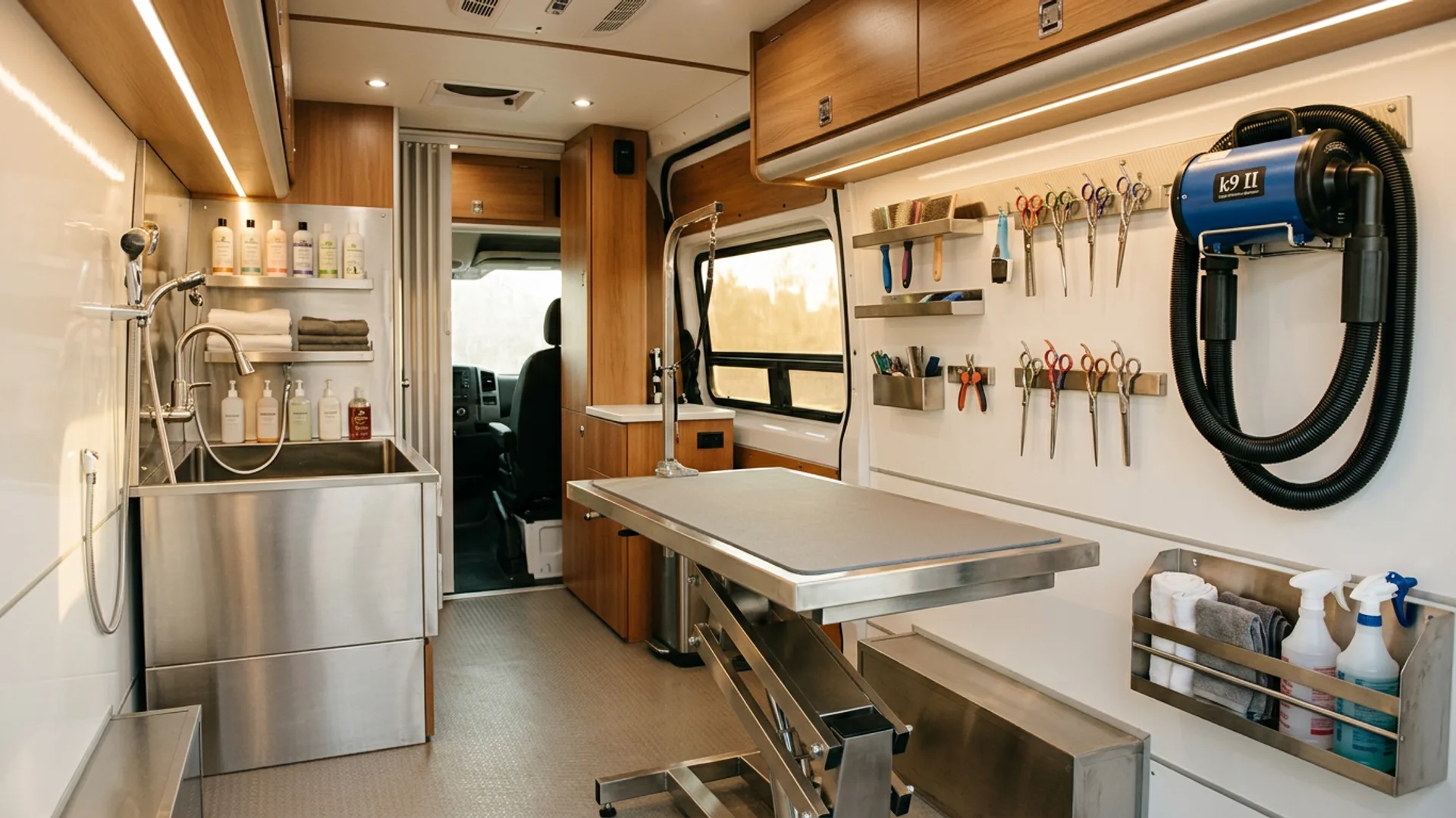 Inside the Rufflane grooming van